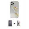 MARSİLYAN™- iPhone 13 Pro Max Kılıf Eksen Asil Prime - Siyah Bilvis 3D Mat Cam Ekran Koruyucu + Neon Fosforlu Kamera Lens - BZ
