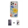 MARSİLYAN™- iPhone 13 Pro Max Kılıf Eksen Asil Prime - Siyah Bilvis 3D Mat Cam Ekran Koruyucu + Neon Fosforlu Kamera Lens - BZ