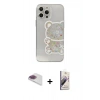 MARSİLYAN™- iPhone 13 Pro Max Kılıf Eksen Asil Prime - Siyah Bilvis 3D Mat Cam Ekran Koruyucu + Pers Alüminyum Kamera Lens - GI