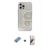 MARSİLYAN™- iPhone 13 Pro Max Kılıf Eksen Asil Prime - Siyah Bilvis 3D Mat Cam Ekran Koruyucu + Shine Kamera Lens Koruma Cam - GI