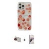 MARSİLYAN™- iPhone 13 Pro Max Kılıf Eksen Asil Prime - Siyah Bilvis 3D Mat Cam Ekran Koruyucu + Kırmızı Rainbow Kamera Lens Koruma Cam