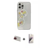 MARSİLYAN™- iPhone 13 Pro Max Kılıf Eksen Asil Prime - Siyah Bilvis 3D Mat Cam Ekran Koruyucu + Kırmızı Rainbow Kamera Lens Koruma Cam