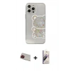 MARSİLYAN™- iPhone 13 Pro Max Kılıf Eksen Asil Prime - Siyah Bilvis 3D Mat Cam Ekran Koruyucu + Kırmızı Rainbow Kamera Lens Koruma Cam