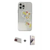 MARSİLYAN™- iPhone 13 Pro Max Kılıf Eksen Asil Prime - Siyah Bilvis 3D Mat Cam Ekran Koruyucu + Kırmızı Rainbow Kamera Lens Koruma Cam