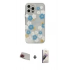 MARSİLYAN™- iPhone 13 Pro Max Kılıf Eksen Asil Prime - Siyah Bilvis 3D Mat Cam Ekran Koruyucu + Kırmızı Rainbow Kamera Lens Koruma Cam