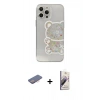 MARSİLYAN™- iPhone 13 Pro Max Kılıf Eksen Asil Prime - Siyah Bilvis 3D Mat Cam Ekran Koruyucu + Pembe Renkli Kamera Lens Koruma Cam