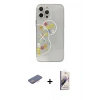 MARSİLYAN™- iPhone 13 Pro Max Kılıf Eksen Asil Prime - Siyah Bilvis 3D Mat Cam Ekran Koruyucu + Pembe Renkli Kamera Lens Koruma Cam