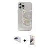 MARSİLYAN™- iPhone 13 Pro Max Kılıf Eksen Asil Prime - Siyah Bilvis 3D Mat Cam Ekran Koruyucu + Pers Alüminyum Kamera Lens - LT