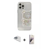 MARSİLYAN™- iPhone 13 Pro Max Kılıf Eksen Asil Prime - Siyah Bilvis 3D Mat Cam Ekran Koruyucu + Pers Alüminyum Kamera Lens - SABE