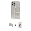 MARSİLYAN™- iPhone 13 Pro Max Kılıf Eksen Asil Prime - Siyah Bilvis 3D Mat Cam Ekran Koruyucu + Rainbow Kamera Lens Koruma Cam - BZ
