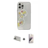 MARSİLYAN™- iPhone 13 Pro Max Kılıf Eksen Asil Prime - Siyah Bilvis 3D Mat Cam Ekran Koruyucu + Rainbow Kamera Lens Koruma Cam - BZ