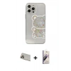 MARSİLYAN™- iPhone 13 Pro Max Kılıf Eksen Asil Prime - Siyah Bilvis 3D Mat Cam Ekran Koruyucu + Rainbow Kamera Lens Koruma Cam - REGD