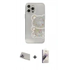 MARSİLYAN™- iPhone 13 Pro Max Kılıf Eksen Asil Prime - Siyah Bilvis 3D Mat Cam Ekran Koruyucu + Rainbow Kamera Lens Koruma Cam - MR