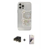 MARSİLYAN™- iPhone 13 Pro Max Kılıf Eksen Asil Prime - Siyah Bilvis 3D Mat Cam Ekran Koruyucu + Raze Metal Kamera Lens - GD