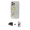 MARSİLYAN™- iPhone 13 Pro Max Kılıf Eksen Asil Prime - Siyah Bilvis 3D Mat Cam Ekran Koruyucu + Raze Metal Kamera Lens - GD