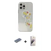 MARSİLYAN™- iPhone 13 Pro Max Kılıf Eksen Asil Prime - Siyah Bilvis 3D Mat Cam Ekran Koruyucu + Renkli Kamera Lens Koruma Cam - YL