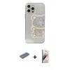 MARSİLYAN™- iPhone 13 Pro Max Kılıf Eksen Asil Prime - Siyah Bilvis 3D Mat Cam Ekran Koruyucu + Renkli Kamera Lens Koruma Cam - YL
