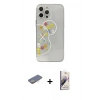 MARSİLYAN™- iPhone 13 Pro Max Kılıf Eksen Asil Prime - Siyah Bilvis 3D Mat Cam Ekran Koruyucu + Renkli Kamera Lens Koruma Cam - SI