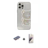 MARSİLYAN™- iPhone 13 Pro Max Kılıf Eksen Asil Prime - Siyah Bilvis 3D Mat Cam Ekran Koruyucu + Renkli Kamera Lens Koruma Cam - TU