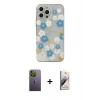 MARSİLYAN™- iPhone 13 Pro Max Kılıf Eksen Asil Prime - Siyah Bilvis 3D Mat Cam Ekran Koruyucu + Neon Fosforlu Kamera Lens - YL