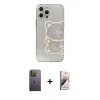 MARSİLYAN™- iPhone 13 Pro Max Kılıf Eksen Asil Prime - Siyah Bilvis 3D Mat Cam Ekran Koruyucu + Neon Fosforlu Kamera Lens - YL