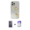 MARSİLYAN™- iPhone 13 Pro Max Kılıf Eksen Asil Prime - Siyah Bilvis 5in1 3D Magic Cam Ekran Koruyucu + Neon Fosforlu Kamera Lens - BZ