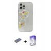 MARSİLYAN™- iPhone 13 Pro Max Kılıf Eksen Asil Prime - Siyah Bilvis 5in1 3D Magic Cam Ekran Koruyucu + Renkli Kamera Lens Koruma Cam - PE