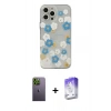 MARSİLYAN™- iPhone 13 Pro Max Kılıf Eksen Asil Prime - Siyah Bilvis 5in1 3D Magic Cam Ekran Koruyucu + Neon Fosforlu Kamera Lens - YL