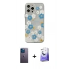 MARSİLYAN™- iPhone 13 Pro Max Kılıf Eksen Asil Prime - Siyah Bilvis 5in1 5D Magic Hayalet Cam Ekran Koruyucu + Neon Fosforlu Kamera Lens - MI