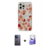MARSİLYAN™- iPhone 13 Pro Max Kılıf Eksen Asil Prime - Siyah Bilvis 5in1 5D Magic Hayalet Cam Ekran Koruyucu + Neon Fosforlu Kamera Lens - MI