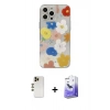 MARSİLYAN™- iPhone 13 Pro Max Kılıf Eksen Asil Prime - Siyah Bilvis 5in1 5D Magic Hayalet Cam Ekran Koruyucu + Shine Kamera Lens - GD
