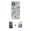 MARSİLYAN™- iPhone 13 Pro Max Kılıf Eksen Asil Prime - Siyah Bilvis 5in1 5D Magic Hayalet Cam Ekran Koruyucu + Neon Fosforlu Kamera Lens - BZ
