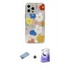 MARSİLYAN™- iPhone 13 Pro Max Kılıf Eksen Asil Prime - Siyah Bilvis 5in1 5D Magic Hayalet Cam Ekran Koruyucu + Mavi Shine Kamera Lens Koruma Cam