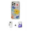 MARSİLYAN™- iPhone 13 Pro Max Kılıf Eksen Asil Prime - Siyah Bilvis 5in1 5D Magic Hayalet Cam Ekran Koruyucu + Shine Kamera Lens - GD