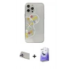 MARSİLYAN™- iPhone 13 Pro Max Kılıf Eksen Asil Prime - Siyah Bilvis 5in1 5D Magic Hayalet Cam Ekran Koruyucu + Rainbow Kamera Lens Koruma Cam - MR