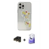 MARSİLYAN™- iPhone 13 Pro Max Kılıf Eksen Asil Prime - Siyah Bilvis 5in1 5D Magic Hayalet Cam Ekran Koruyucu + Raze Metal Kamera Lens - GD