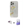 MARSİLYAN™- iPhone 13 Pro Max Kılıf Eksen Asil Prime - Siyah Bilvis 5in1 5D Magic Hayalet Cam Ekran Koruyucu + Gökkuşağı Pers Alüminyum Kamera Lens