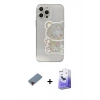 MARSİLYAN™- iPhone 13 Pro Max Kılıf Eksen Asil Prime - Siyah Bilvis 5in1 5D Magic Hayalet Cam Ekran Koruyucu + Kırmızı Metal Kamera Lens Koruma Cam