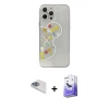 MARSİLYAN™- iPhone 13 Pro Max Kılıf Eksen Asil Prime - Siyah Bilvis 5in1 5D Magic Hayalet Cam Ekran Koruyucu + Pers Alüminyum Kamera Lens - SABE