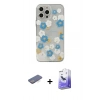 MARSİLYAN™- iPhone 13 Pro Max Kılıf Eksen Asil Prime - Siyah Bilvis 5in1 5D Magic Hayalet Cam Ekran Koruyucu + Mavi Renkli Kamera Lens Koruma Cam