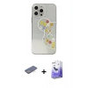 MARSİLYAN™- iPhone 13 Pro Max Kılıf Eksen Asil Prime - Siyah Bilvis 5in1 5D Magic Hayalet Cam Ekran Koruyucu + Renkli Kamera Lens Koruma Cam - MI