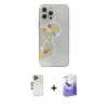 MARSİLYAN™- iPhone 13 Pro Max Kılıf Eksen Asil Prime - Siyah Bilvis 5in1 5D Magic Hayalet Cam Ekran Koruyucu + Shine Kamera Lens - GD