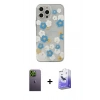MARSİLYAN™- iPhone 13 Pro Max Kılıf Eksen Asil Prime - Siyah Bilvis 5in1 5D Magic Hayalet Cam Ekran Koruyucu + Neon Fosforlu Kamera Lens - YL