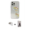 MARSİLYAN™- iPhone 13 Pro Max Kılıf Eksen Asil Prime - Siyah Bilvis Hayalet Cam Ekran Koruyucu + Gold Pers Alüminyum Kamera Lens