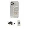 MARSİLYAN™- iPhone 13 Pro Max Kılıf Eksen Asil Prime - Siyah Bilvis Hayalet Cam Ekran Koruyucu + Gold Raze Metal Kamera Lens
