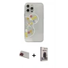 MARSİLYAN™- iPhone 13 Pro Max Kılıf Eksen Asil Prime - Siyah Bilvis Hayalet Cam Ekran Koruyucu + Rainbow Kamera Lens Koruma Cam - KI