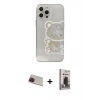 MARSİLYAN™- iPhone 13 Pro Max Kılıf Eksen Asil Prime - Siyah Bilvis Hayalet Cam Ekran Koruyucu + Rainbow Kamera Lens Koruma Cam - KI