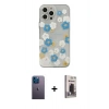 MARSİLYAN™- iPhone 13 Pro Max Kılıf Eksen Asil Prime - Siyah Bilvis Hayalet Cam Ekran Koruyucu + Neon Fosforlu Kamera Lens - MI