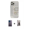MARSİLYAN™- iPhone 13 Pro Max Kılıf Eksen Asil Prime - Siyah Bilvis Hayalet Cam Ekran Koruyucu + Neon Fosforlu Kamera Lens - MI