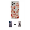MARSİLYAN™- iPhone 13 Pro Max Kılıf Eksen Asil Prime - Siyah Bilvis Hayalet Cam Ekran Koruyucu + Neon Fosforlu Kamera Lens - MI